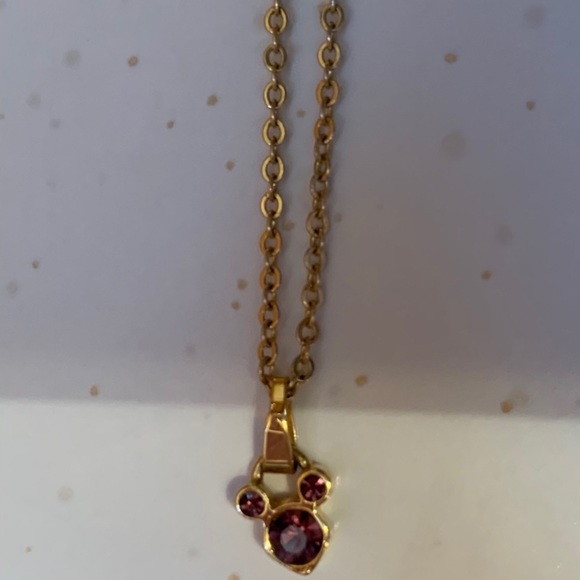 Disney- Mickey Mouse- Purple Amethyst birthstone necklace- 1980’s! Like new! - Picture 2 of 7